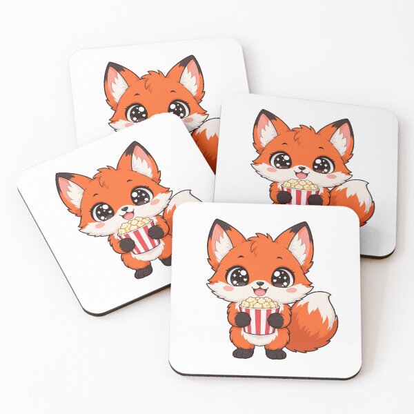 Item preview, Cute Kawaii Fox With Popcorn designed and sold by Eternalski.