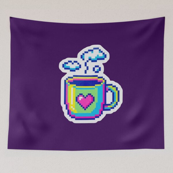 Item preview, Retro Pixel Coffee Cup - 8-Bit Coffee Break Gamer Sticker designed and sold by ravyin.