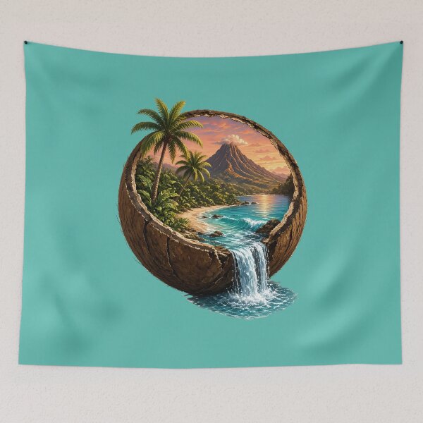 Item preview, Island inside a coconut shell designed and sold by design-rebell.