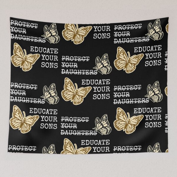 Item preview, Educate Your Sons Not Daughters Feminist Butterfly Statement designed and sold by RDGNR.