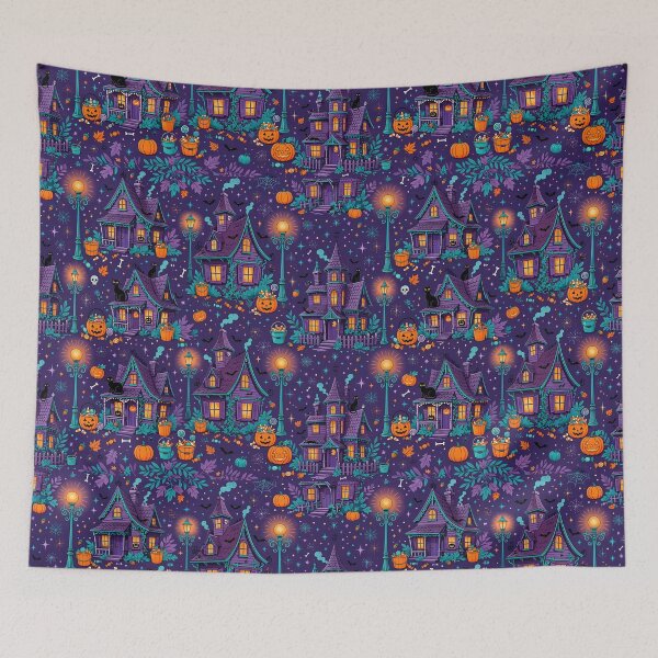 Item preview, Trick or Treat Street — Nostalgic Halloween Pattern | Hashola Designs designed and sold by Hashola Designs.