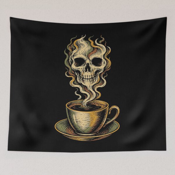 Item preview, Coffee Cup With Skull In The Steam designed and sold by The Mellonaire.