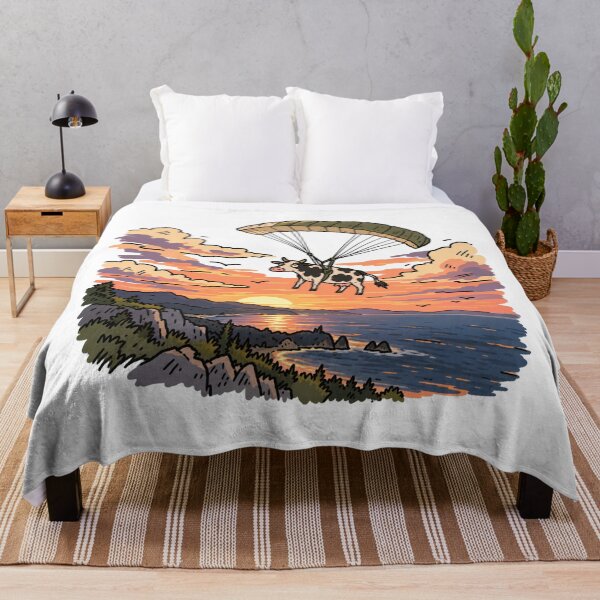 Item preview, Cow Parachuting At Sunset designed and sold by MonkiFlipp.