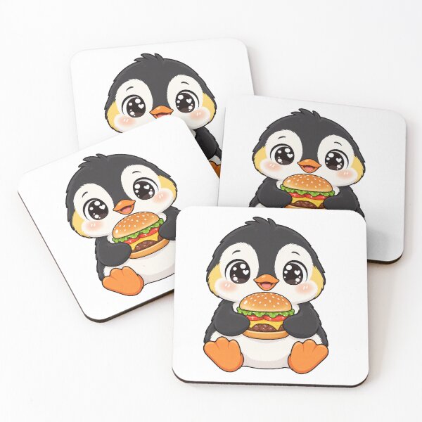 Item preview, Cute Kawaii Penguin With Burger designed and sold by Eternalski.