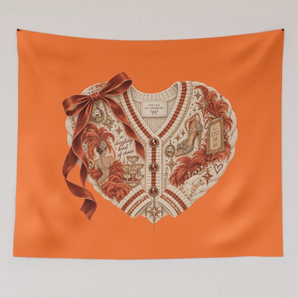 Item preview, Cardigan Sweater Heart Collection - Life of a Showgirl Orange Bow designed and sold by taylorvinyls.