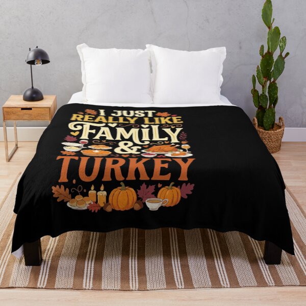 Item preview, I Just Really Like Family & Turkey Thanksgiving designed and sold by AmeliaShirts.