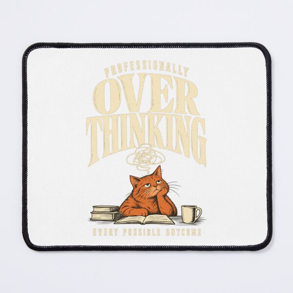 Item preview, Professionally Overthinking Funny Orange Cat designed and sold by Two Hearts Studio.