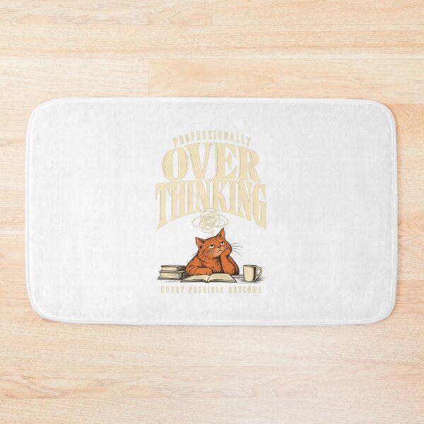 Item preview, Professionally Overthinking Funny Orange Cat designed and sold by Two Hearts Studio.