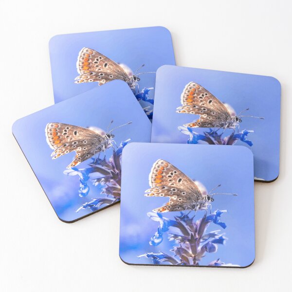 Item preview, Butterfly on Blue Flower Close-Up designed and sold by Roamgrain Photos.