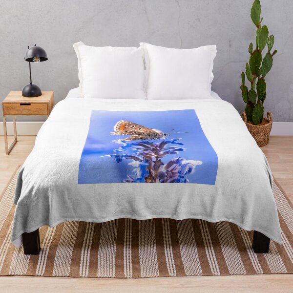 Item preview, Butterfly on Blue Flower Close-Up designed and sold by Roamgrain Photos.