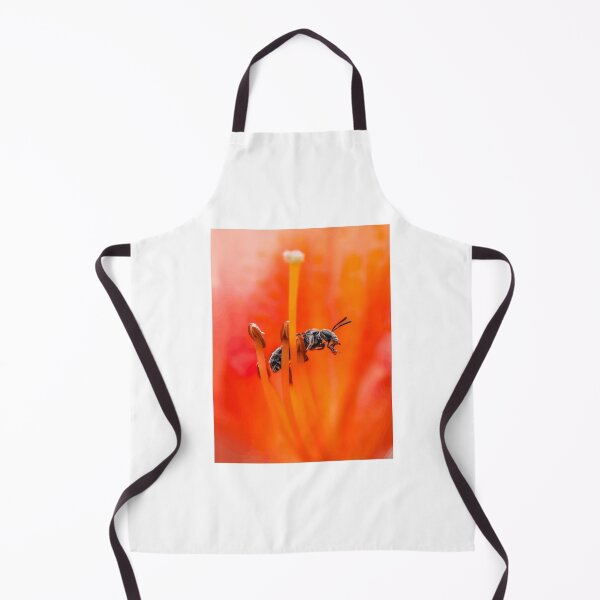 Item preview, Macro Close-Up of Bee on Orange Flower Stamen designed and sold by Roamgrain Photos.