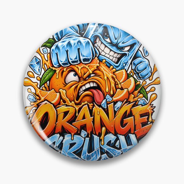 Item preview, Angry Ice Cube vs Orange Cartoon Funny Orange Crush Illustration designed and sold by supunchamara.