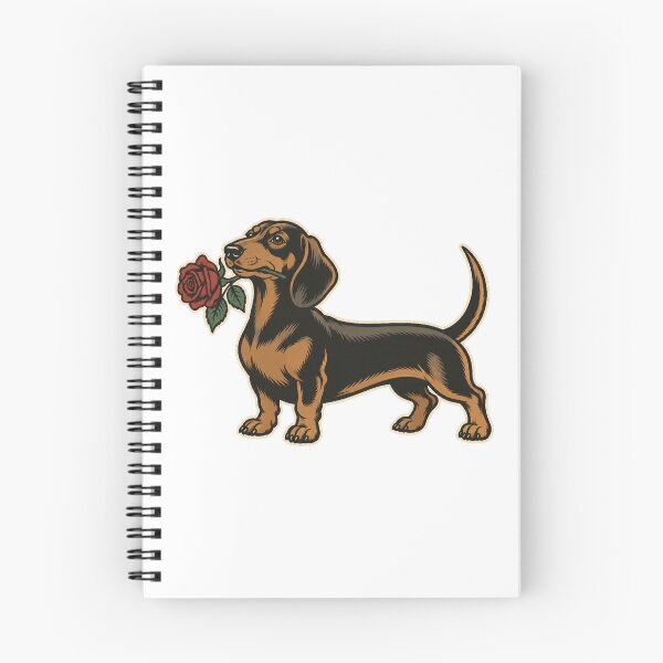 Item preview, Dachshund With Rose Traditional Tattoo designed and sold by The Mellonaire.
