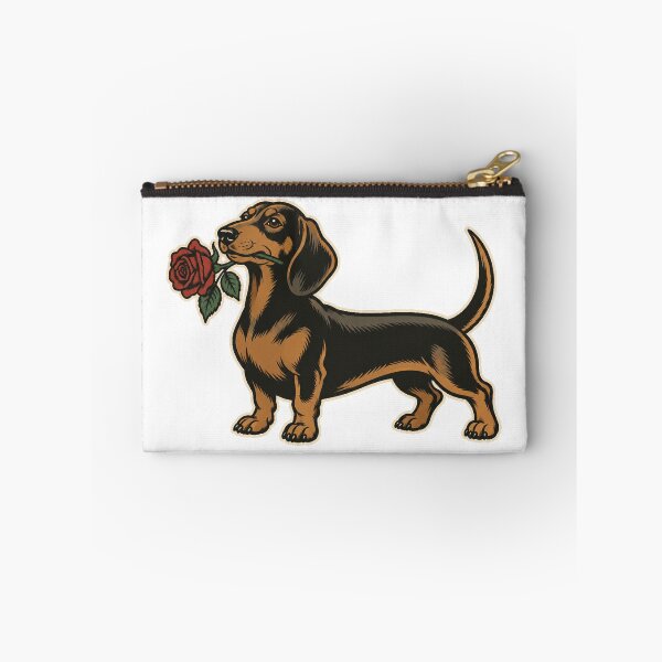 Item preview, Dachshund With Rose Traditional Tattoo designed and sold by The Mellonaire.