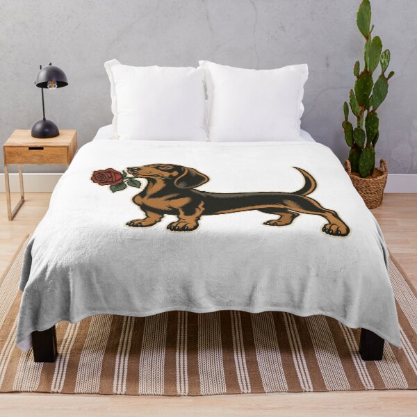 Item preview, Dachshund With Rose Traditional Tattoo designed and sold by The Mellonaire.