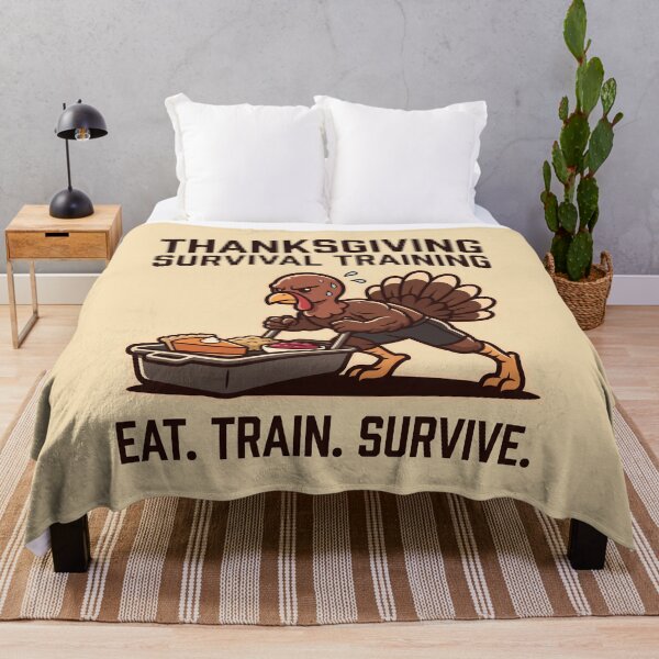 Item preview, Thanksgiving Survival Training Turkey Gym Humor designed and sold by SplashTastic.