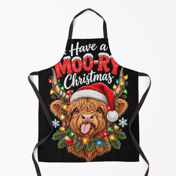 Item preview, Have A Moo-Ry Christmas Highland Cow Cattle Farmer Holiday Pun designed and sold by smithdosRO.