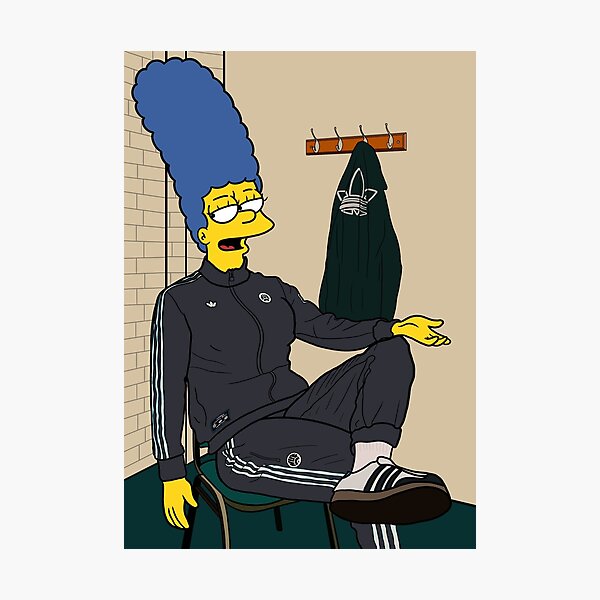 Aperçu de l'œuvre Marge Simpson Newcastle United Football Club NUFC Imprimé Geordie Toon inspiré des Simpsons créée et vendue par duckindoodle.