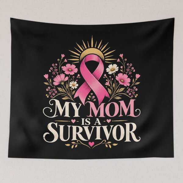 Item preview, My Mom Is A Survivor Breast Cancer Awareness Pink Ribbon Mother Support designed and sold by FolkGraphics.