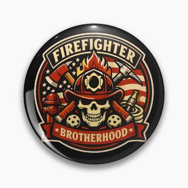 Item preview, Firefighter Brotherhood Vintage Badge – Courage Under Fire Sticker  designed and sold by Timeless Junction.