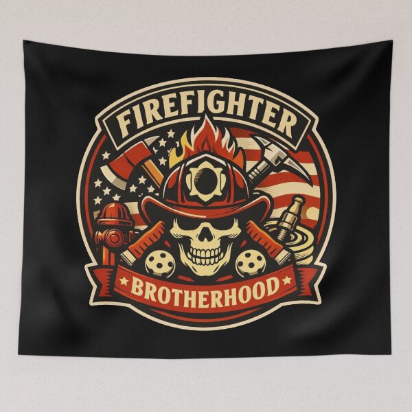 Item preview, Firefighter Brotherhood Vintage Badge – Courage Under Fire Sticker  designed and sold by Timeless Junction.