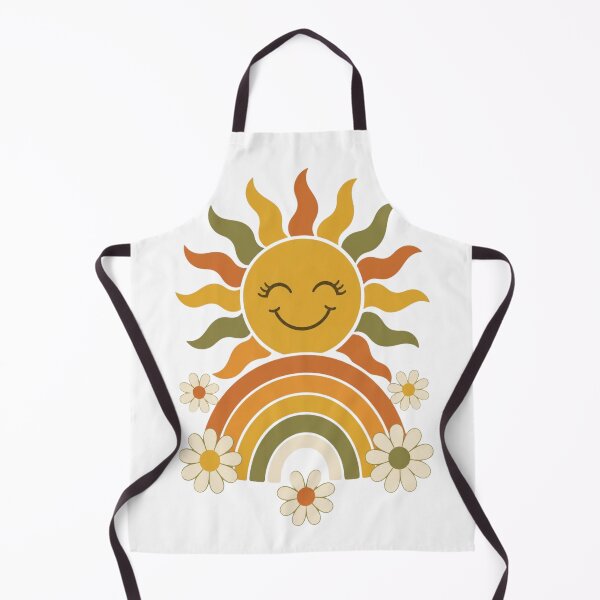Item preview, Retro Boho Smiling Sun and Rainbow with Daisies designed and sold by SoftLifeClub.