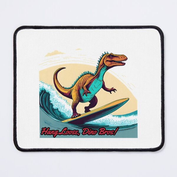 Item preview, Funny Dinosaur Surfing Cartoon Design for Beach Lovers and Surfing Fans designed and sold by ItIsIsz.