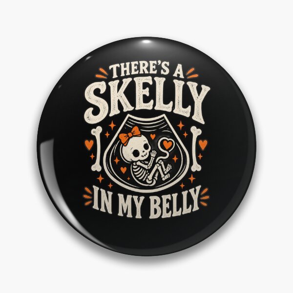 Item preview, theres a skeleton in my belly halloween skeleton cat pun designed and sold by DariaOltes.