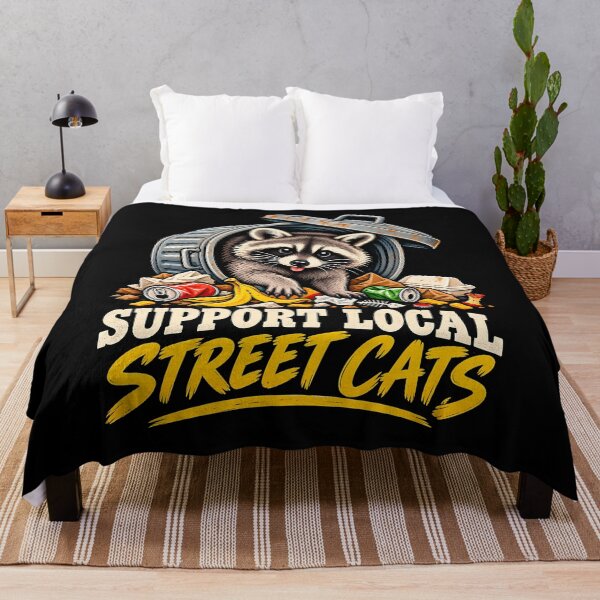 Item preview, Support Local Street Cats Funny Raccoon Trash Panda Vintage Humor designed and sold by Photo-Sphere101.
