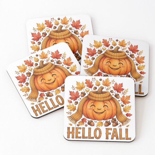 Artikelvorschau, Hallo Herbst! Niedliches Kürbis-Herbstblätter-T-Shirt entworfen und verkauft von Hernouf Smail.
