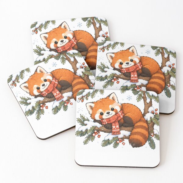 Item preview, Cute Winter Red Panda designed and sold by MellowMunchkins.