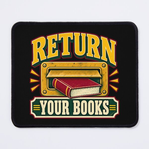 Item preview, Return Your Books Library Drop Box Librarian Reading Lover Vintage Retro designed and sold by Photo-Sphere101.