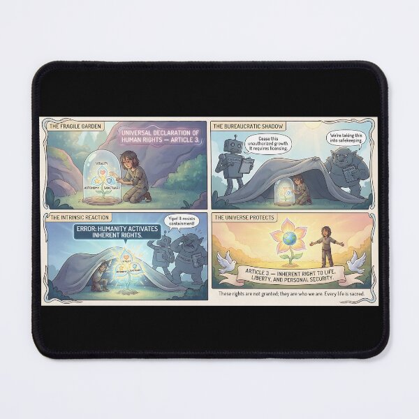 Item preview, Human rights: UN declaration protects life and liberty designed and sold by Mianku | Für das Leben.