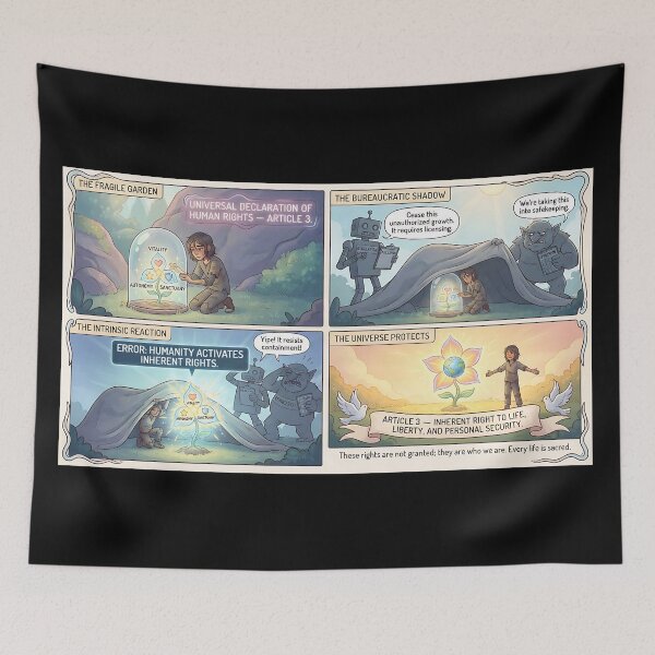 Item preview, Human rights: UN declaration protects life and liberty designed and sold by Mianku | Für das Leben.