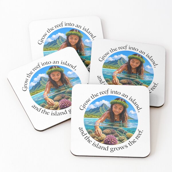 Item preview, Polynesian Community Proverb - Grow the reef into an island | Pacific Art designed and sold by ShakaLife.org.