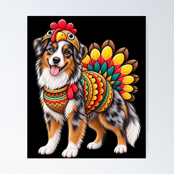 Item preview, Funny Miniature American Shepherd Turkey Costume Thanksgiving Dog Lover designed and sold by rafaeltto.