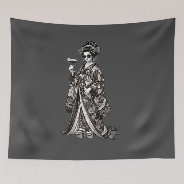 Item preview, Japanese Oiran Design x Street Culture (Black and White) designed and sold by Studio-MiMi.