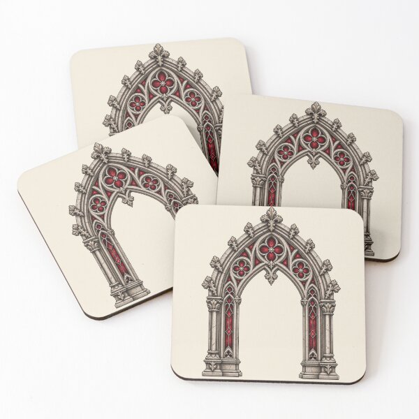 Item preview, Gothic Cathedral Arch – Crimson Stained Glass designed and sold by MetaModel Editions.