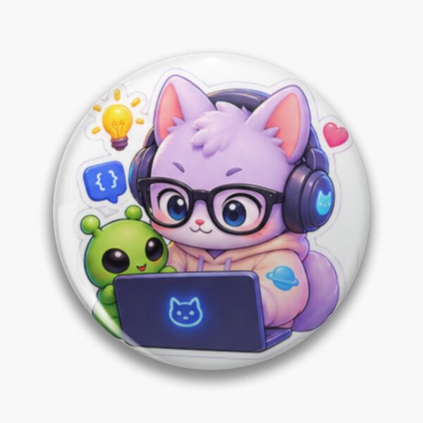 Artikelvorschau, Niedliche Programmiererkatze mit Laptop entworfen und verkauft von Code&PlayCo..