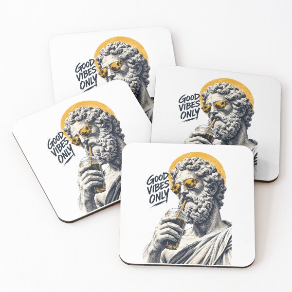 Item preview, Good Vibes Only Greek Statue Retro Summer Gift designed and sold by Colorful-Garden.