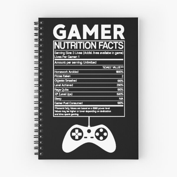 Item preview, Gaming Nutrition Facts Funny Gamer Food and Energy Chart Design designed and sold by OneCuriousFox.