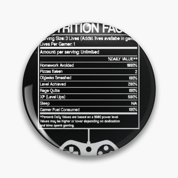 Item preview, Gaming Nutrition Facts Funny Gamer Food and Energy Chart Design designed and sold by OneCuriousFox.