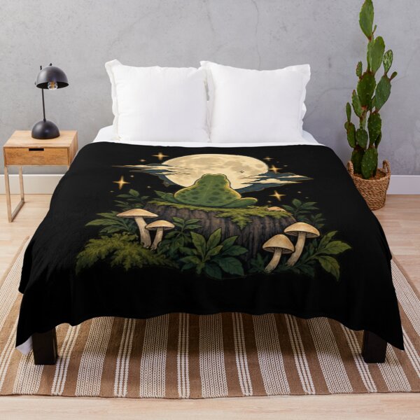 Item preview, Frog Howling at the Full Moon – Enchanted Forest Night Art designed and sold by Ramadane_design1.