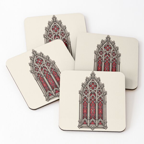 Item preview, Crimson Gothic Window – Cathedral Stained Glass designed and sold by MetaModel Editions.