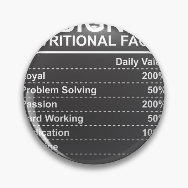 Item preview, Designer Nutritional Facts Funny Graphic for Creative and Fashion Enthusiasts designed and sold by OneCuriousFox.