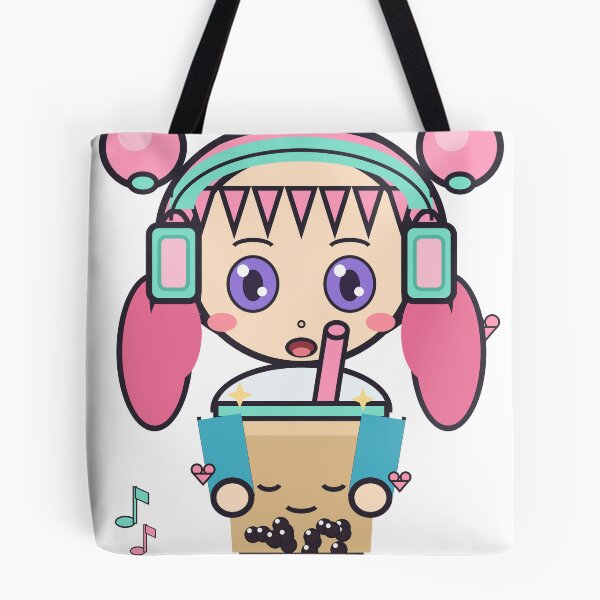 Item preview, Kawaii Lo-Fi Anime Girl With Headphones Hugging Boba Tea Sticker designed and sold by PRIME4YOU.