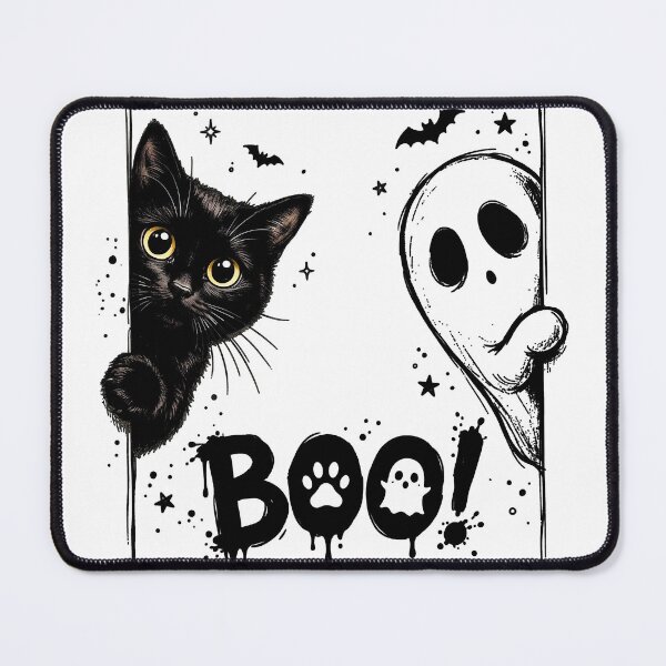 Item preview, Boo Peekaboo Black Cat Halloween  Funny Spooky Cat  designed and sold by gear-posters.