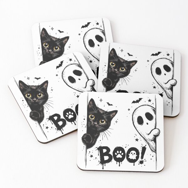 Item preview, Boo Peekaboo Black Cat Halloween  Funny Spooky Cat  designed and sold by gear-posters.