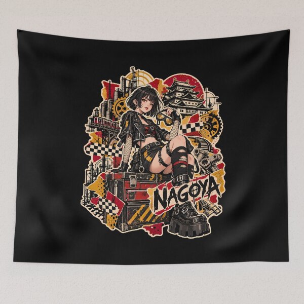 Item preview, Nagoya Mechanical Rebel Japanese Punk Anime Collage Artwork designed and sold by Tong4130.