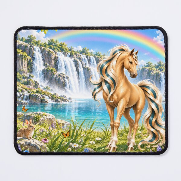 Item preview, Golden Horse in Enchanted Valley designed and sold by Haleema Rauf.